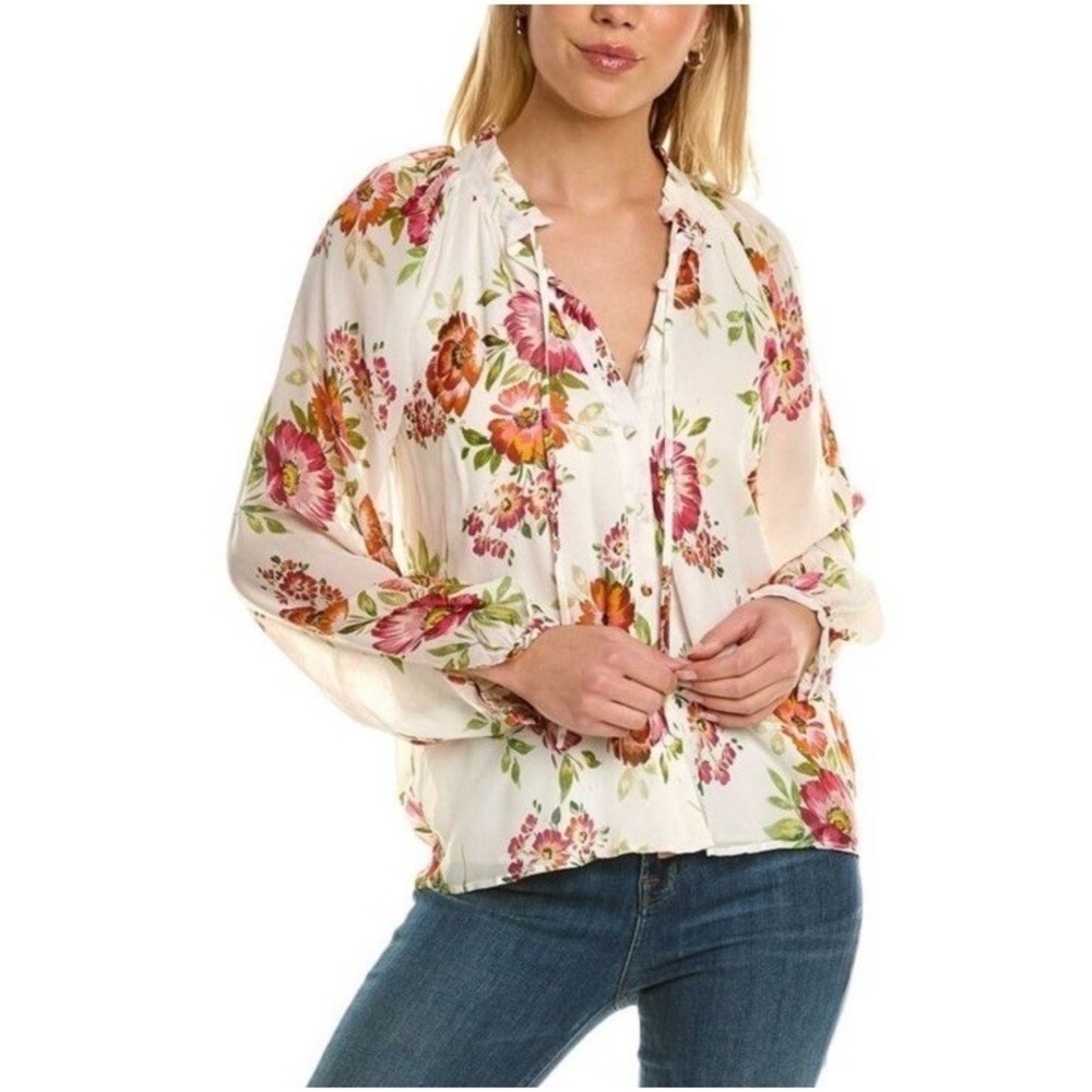 NWT Yumi Kim Sundown Top Morning Glow Ivory Floral Blouse Size Medium
